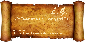 Lövenstein Gorgiás névjegykártya